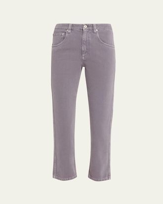 Brunello Cucinelli Bull Denim Straight-Leg Pants