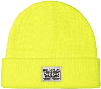 Levi's Beanie LEVIS WOMENS BACKPATCH BEANIE, Damen, gelb (gelb fluo), Obermaterial: 100% Polyacryl, unifarben, M&uuml;tzen Beanie