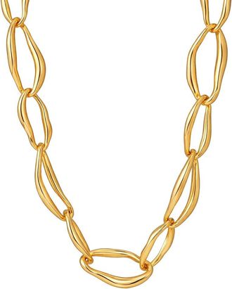 Liv Oliver 18K Plated Abstract Link Necklace
