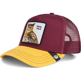 Goorin Brothers Real Talk Owl Patch Snapback Trucker Hat in Desire /Beam at Nordstrom