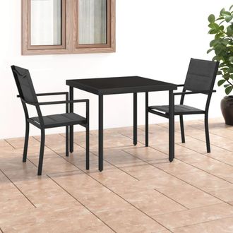 Les Tendances Les Tendances - Juego De Comedor Para Jard&iacute;n 3 Piezas Acero Vidaxl