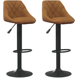 vidaXL Vidaxl - Taburetes De Cocina 2 Unidades Terciopelo Marr&oacute;n