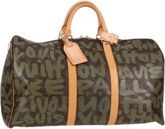 Louis Vuitton Pre-owned Monogram Graffiti Boston Bag - Dames - Vintage Weekendtas - Groen - ONE Size - Leer - Vintage