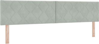 vidaXL Cabecero Led Geometric Manual Gris Claro 200 Cm Terciopelo Vidaxl