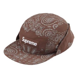 SUPREME SS26 Reflective Bandana Sunshield Camp Cap Brown SUP-SS26-1048-BRN