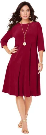 Roaman's Velour Swing Drape Dress in Rich Burgundy at Nordstrom, Size 16