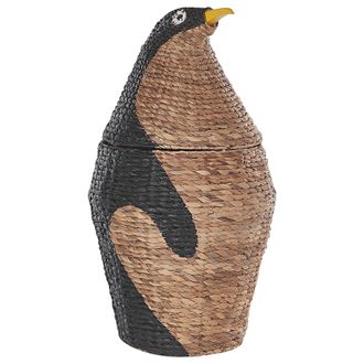 Beliani Cesta De Jacinto De Agua Natural Beige Negro 68 Cm Ping&uuml;ino Infantil Hadzabe