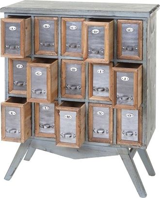 Hhg Hhg - Mueble Boticario 074, C&oacute;moda, Madera Maciza De Abeto Aspecto Shabby Vintage 94x73x32cm