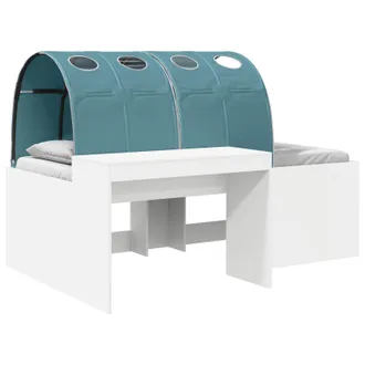 vidaXL Letto Con Tunnel 4 Pz Bianco E Azzurro Legno Ingegnerizzato Vidaxl