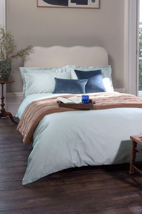 Christy 400TC Luxury Cotton Sateen Plain Dye Duvet Cover Sets in Light Grey | Size: Super King