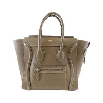 Celine Pre-owned Handbags, female, Brown, Size: ONE SIZE Pre-owned Micro Luggage Calf Handbag