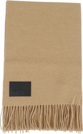 Hogan Grijze Sjaal met Franje en Logo - Heren - Wintersjaals - Grijs - ONE Size - Accessoires