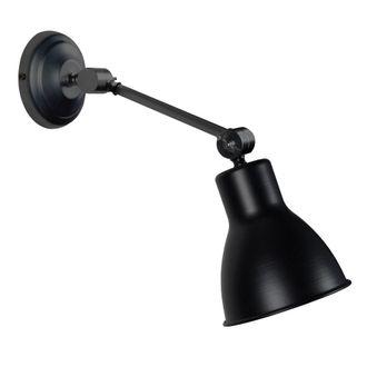 Tosel Aplique de pared metal Alt.40cm negro ;Pantalla: natural