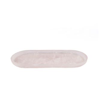 Bazar Bizar Plato de resina en rosa y blanco 44x19x2,6 cm