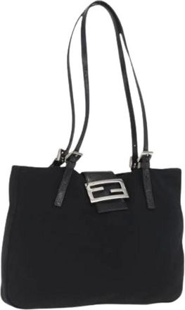Fendi Pre-owned Tote Bags, female, Black, Size: ONE SIZE Pre-owned Vintage Nylon Tote Bag