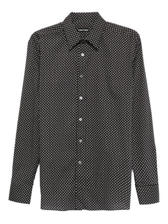 Tom Ford Overhemd met geometrische print - Zwart