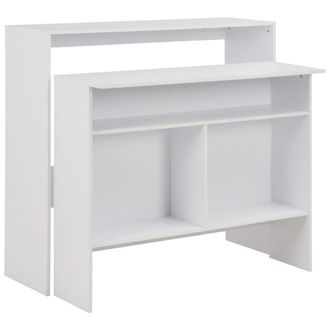 vidaXL Mesa De Bar Con 2 Tableros Blanca 130x40x120 Cm