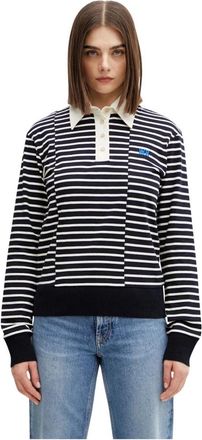 Wales Bonner Long Sleeve Tops - Dames - Sweatshirts - Blauw - S - Hoodies & sweatvesten