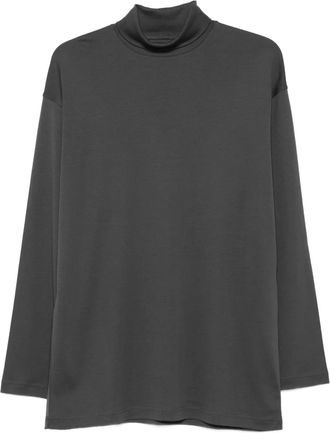 Christophe Lemaire T-shirt con maniche lunghe e collo alto - Grigio