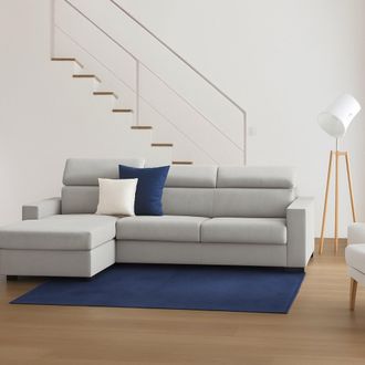 Dmora Sof&aacute; Fijo Dndiay, Sof&aacute; De Esquina, 100% Made In Italy, Sof&aacute; De Sal&oacute;n Con Chaise Longue, En Tela Acolchada - Pen&iacute;nsula Contenedor Izquierda, Con Reposa