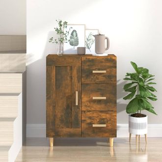 vidaXL Vidaxl - Aparador Madera Contrachapada Color Roble Ahumado 69,5x34x90 Cm