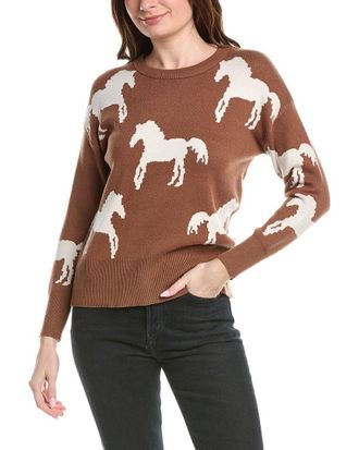 T Tahari Horse Pattern Sweater