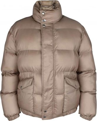 Alexander McQueen Graffiti-print Puffer Jacket - Heren - Winterjassen - Beige - XL - Leer - Jassen