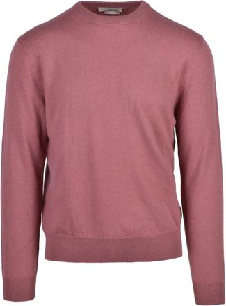 Daniele Fiesoli Pullover met ronde hals - Heren - Ronde hals truien - Roze - S - Kasjmier - Truien & Vesten
