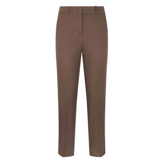 PESERICO Peserico, Straight Trousers, female, Brown, Size: 2XS Elastic-Waist Straight Pants