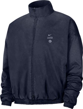 Nike Mens LA Clippers Standard Issue Dri-FIT Basketball Woven Jacket in Blue | II6285-419