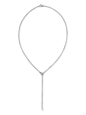 John Hardy Sterling zilveren Surf Y halsketting met diamant en parel