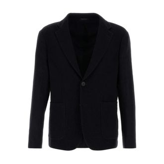 Giorgio Armani Blazers, male, Blue, Size: XL Single-breasted Blazer