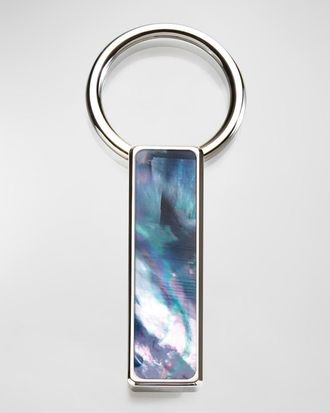 M Clip Men & apos;s Gray Mother-Of-Pearl Easy-Open Key Ring
