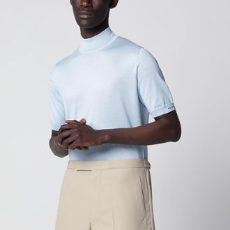 Prada Light blue short-sleeve cotton top