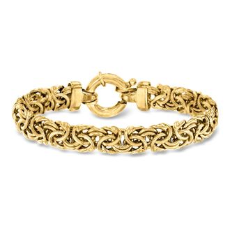 Ross-Simons 18kt Gold Over Sterling Medium Byzantine Bracelet