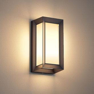 OEM Klighten Aplique De Pared E27 Ip65 Impermeable, Aluminio Negro Rectangular - Ideal Para Exterior E Interior