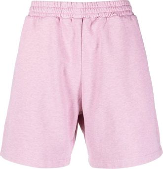Msgm logo-embroidered cotton shorts - men - Cotton - S - Pink