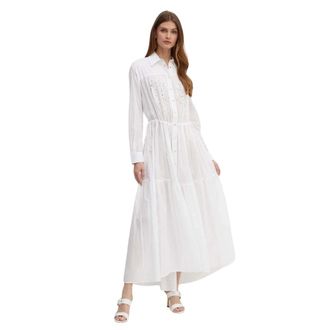 Pinko Pinko - Dolce Vita Chemisier - Dames - Jurken - Wit - Maat: XS Katoen