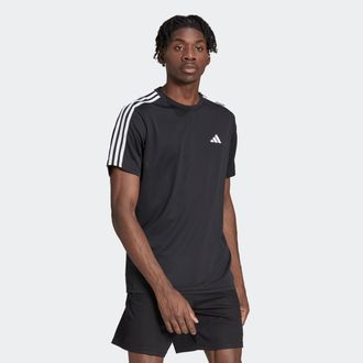 adidas T-Shirt ADIDAS PERFORMANCE TR-ES BASE 3S T, Herren, Gr. M, schwarz-weiss (schwarz, wei&szlig;), Obermaterial: 100% Polyester, clean, normal, Rundhals, Shirt