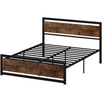 HOMCOM Struttura Letto Matrimoniale Stile Industriale 167x208x103cm con Doghe