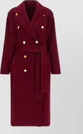 Alberta Ferretti cashmere wool long double-breasted belted coat