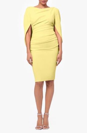 Betsy & Adam Drape Back Scuba Crepe Cocktail Dress in Lemon at Nordstrom Rack, Size 6