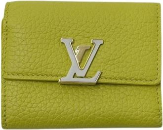 Louis Vuitton Pre-owned Taurillon Tri-fold Portemonnee - Dames - Vintage Accessoires - Geel - ONE Size - Leer - Vintage