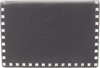 Valentino Pre-owned Clutches, female, Black, Size: ONE SIZE Pre-owned Rockstud Leather Clutch Bag