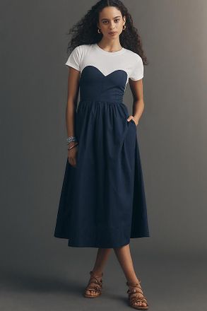 Maeve Bustier Twofer Midi Dress