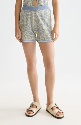 Scotch & Soda Jacquard Knit Shorts in Cactus Stripe Placed Raffia at Nordstrom, Size X-Large