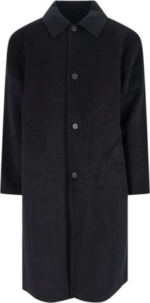 Berner K&uuml;hl Black Wool-Blend Single-Breasted Peacoat