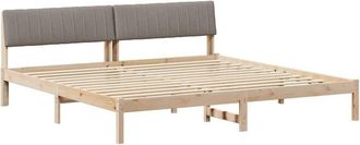 vidaXL Estructura De Cama Con Cabecera Marr&oacute;n Y Taupe 200 X 200 Cm Vidaxl