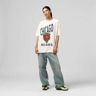 Mitchell & Ness Womens Mitchell & Ness Cream Chicago Bears Logo Rise Boyfriend T-Shirt at Nordstrom, Size Xx-Large