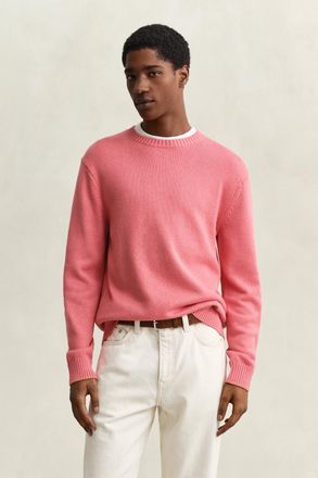 GANT Men Cotton Blend Crew Neck Sweater (XXXL) ROSE PINK